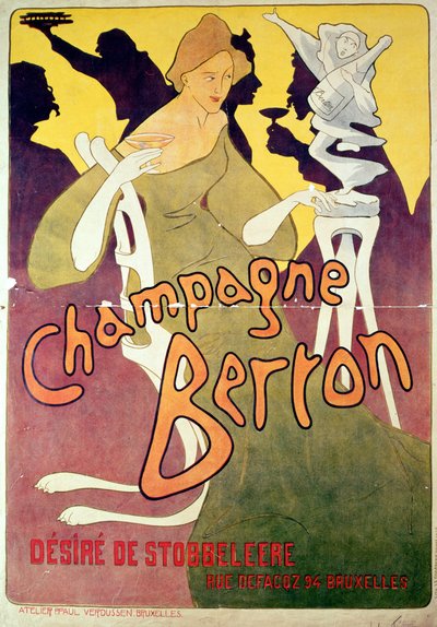 Champagne Berton, stampato da Josse Goosens c.1900 da Victor Mignot